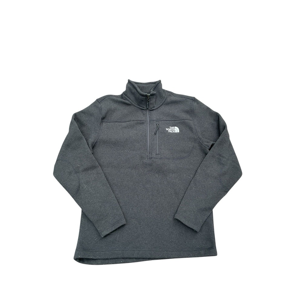 THE NORTH FACE Men's‎ 1/4 Zip Fleece Sweater Pullover Large Black Gray